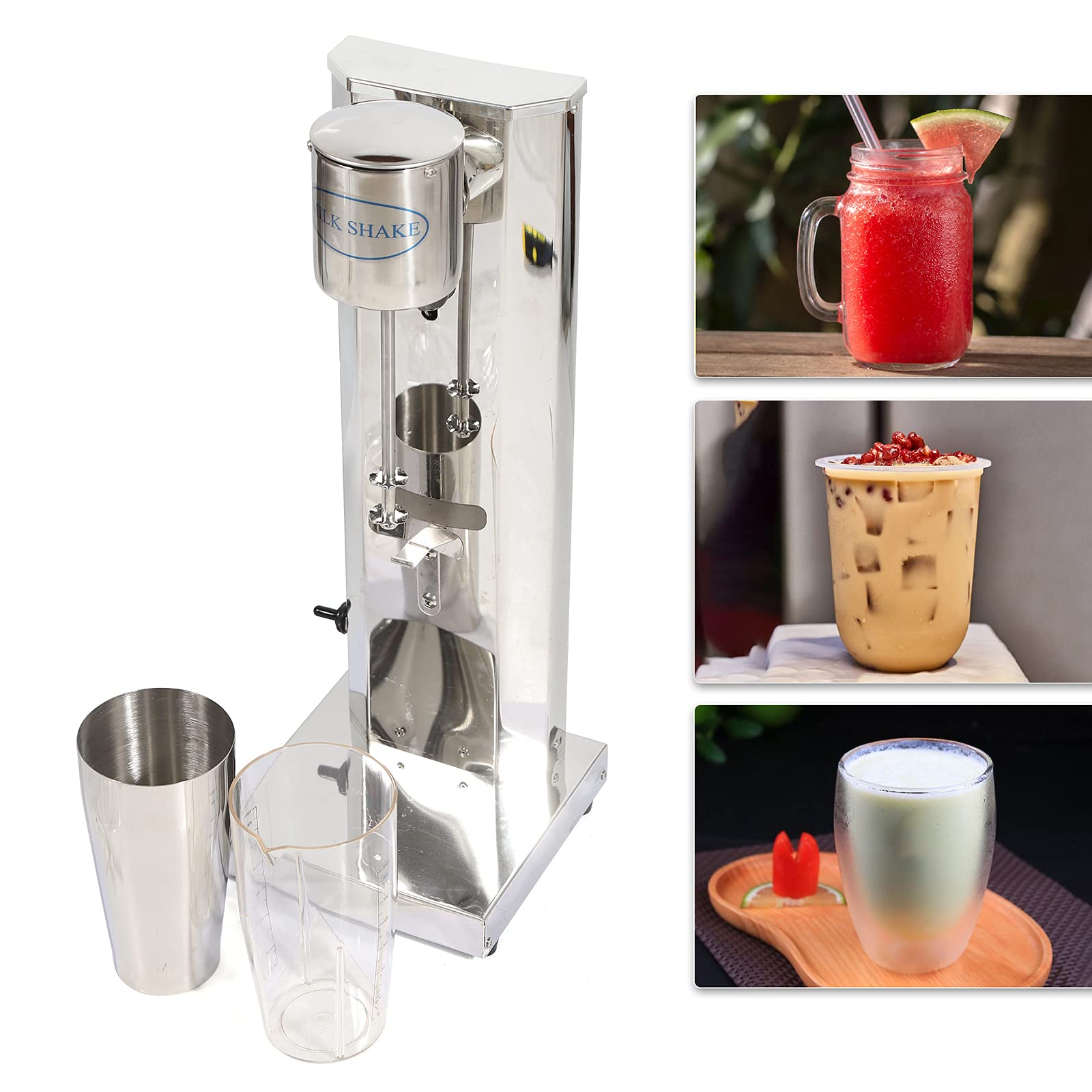 LOYALHEARTDY Stainless Steel Milkshake Maker & Smoothie Blender Machine - 21oz Cup for Protein Shakes, Cocktails, Malted Milks - Perfect for Home Bars, Cafes, and Healthy Smoothie Making
