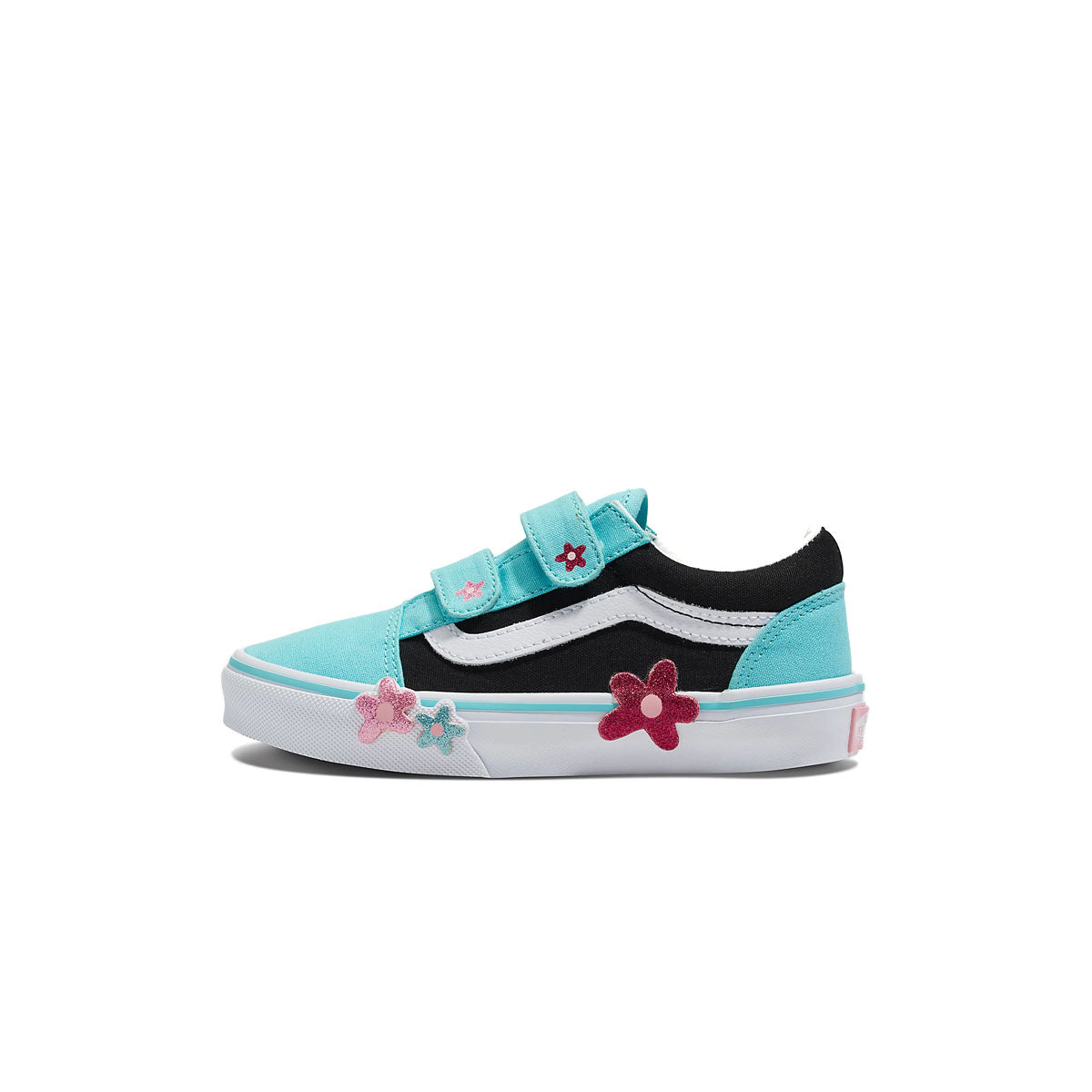 Vans Kids Old Skool V 'Flower Power' Sneakers - Classic Skate Shoes for Boys & Girls | Perfect for School, Play & Skateboarding