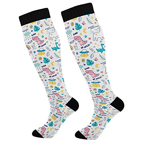 Cartoon Cute Dinosaur and Unicorn