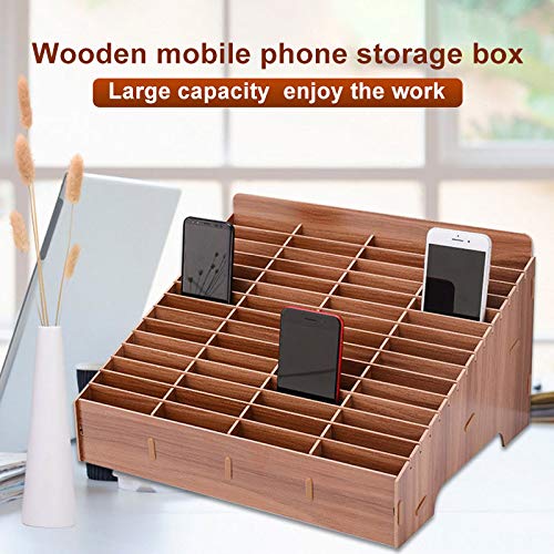 45-Grid Wooden Desktop Organizer - Multi-Functional Phone Holder, Pen & Pencil Storage Box for Office, Classroom, Home & Shop Display | Perfect for Desk Organization, School Supplies & Retail Merchandising