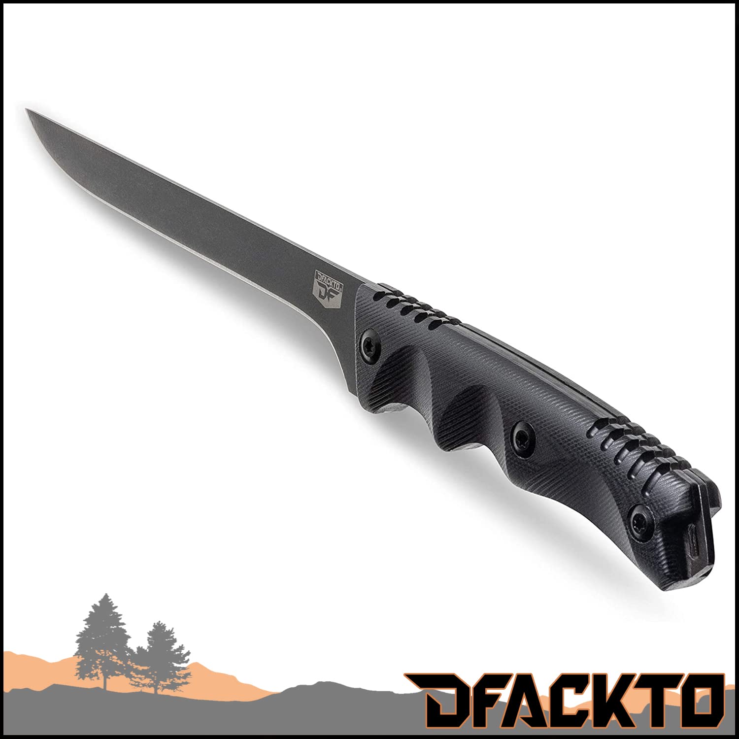 Premium Tactical Chef Knife Set - High Carbon Stainless Steel with G10 Handle & Sheath - Stonewashed Black Outdoor Cooking Knives for Camping, BBQ, Travel & Survival Kit - Professional Kitchen & Tactical Knife Set for Chefs & Adventurers