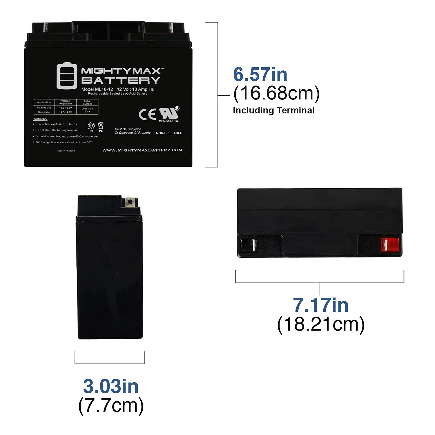 Mighty Max 12V 18AH SLA Replacement Battery for Deliberate 6FM-18 - Perfect for Power Wheels, Scooters, and Emergency Backup Power