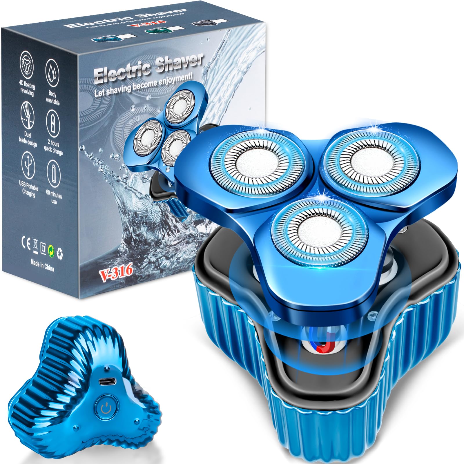 Mini Electric Razor for Men - Portable USB Rechargeable Waterproof Shaver - Compact Travel & Car Shaving Kit - Perfect Gift for Dad, Husband & Business Travelers - Ideal for Home, Office & On-The-Go Grooming