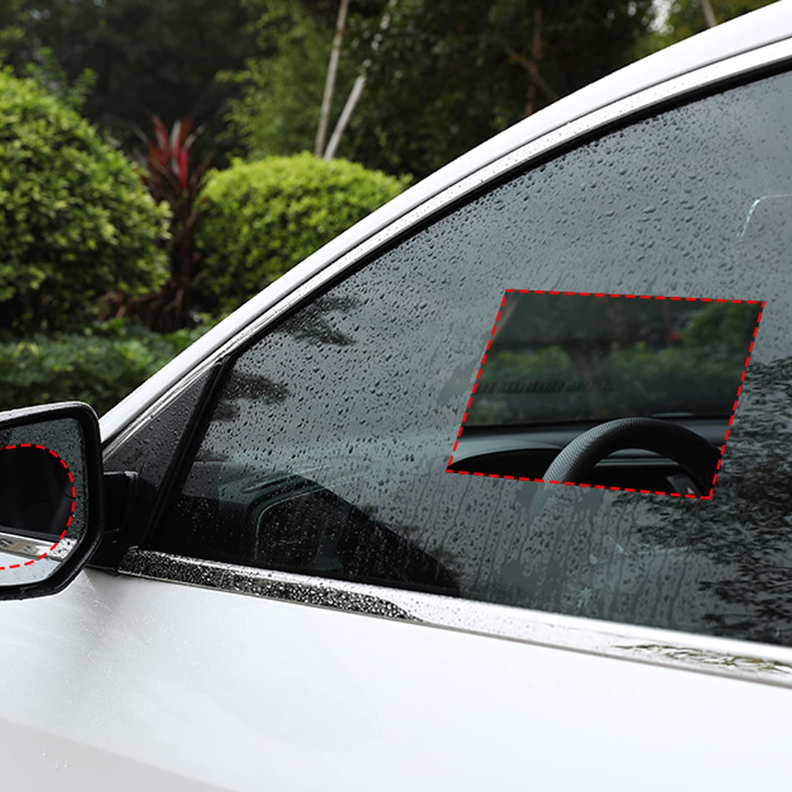 6PCS HD Nano Anti-Fog Anti-Scratch Rearview Mirror Rainproof Film – Waterproof Anti-Glare Protection for Car Mirrors & Side Windows (Trucks, SUVs) – Safe Driving in Rain & Fog