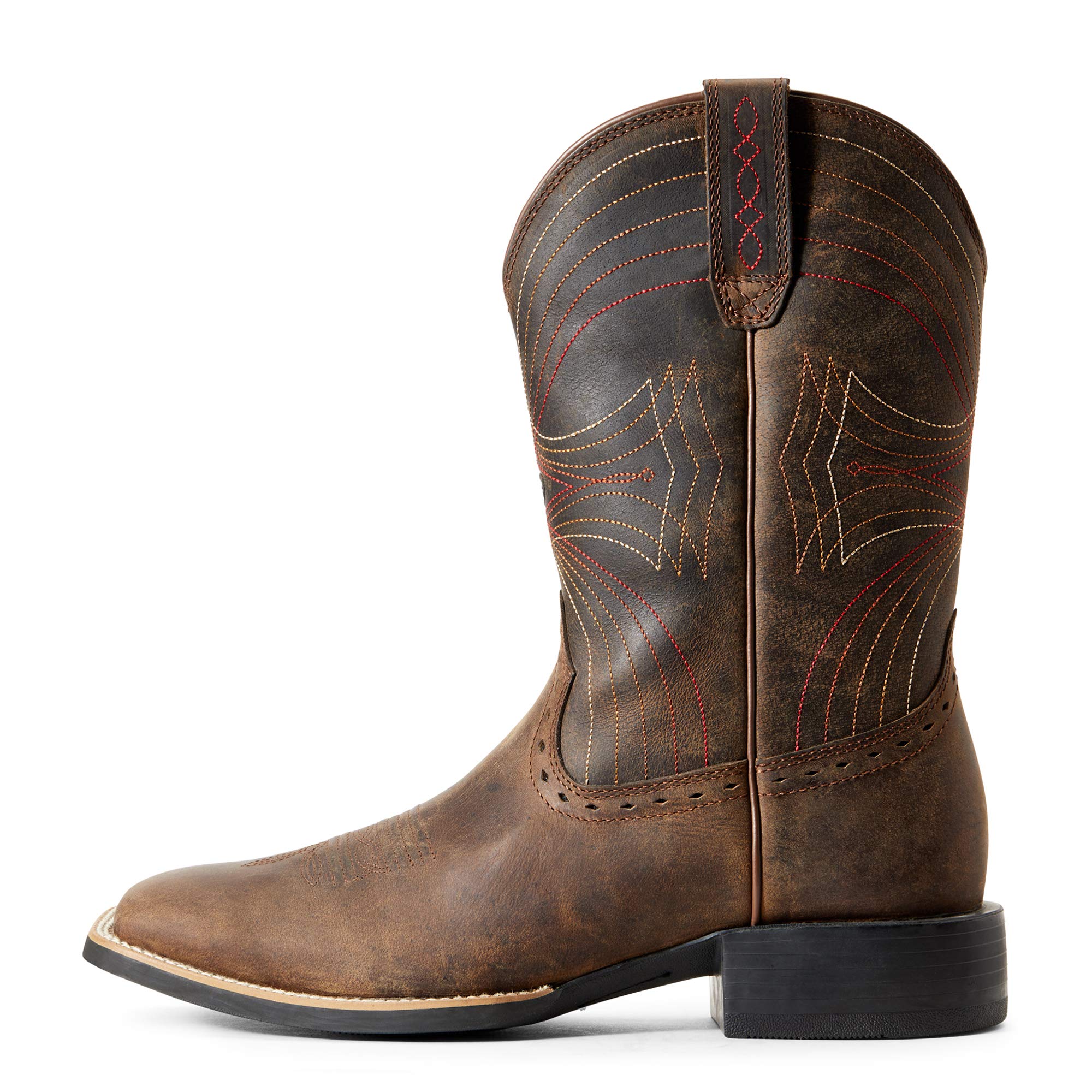 Ariat Men's Sport Wide Square Toe Cowboy Boots - Western Work & Riding Boots for Men - Durable Leather Boots for Ranch, Rodeo & Outdoor Activities