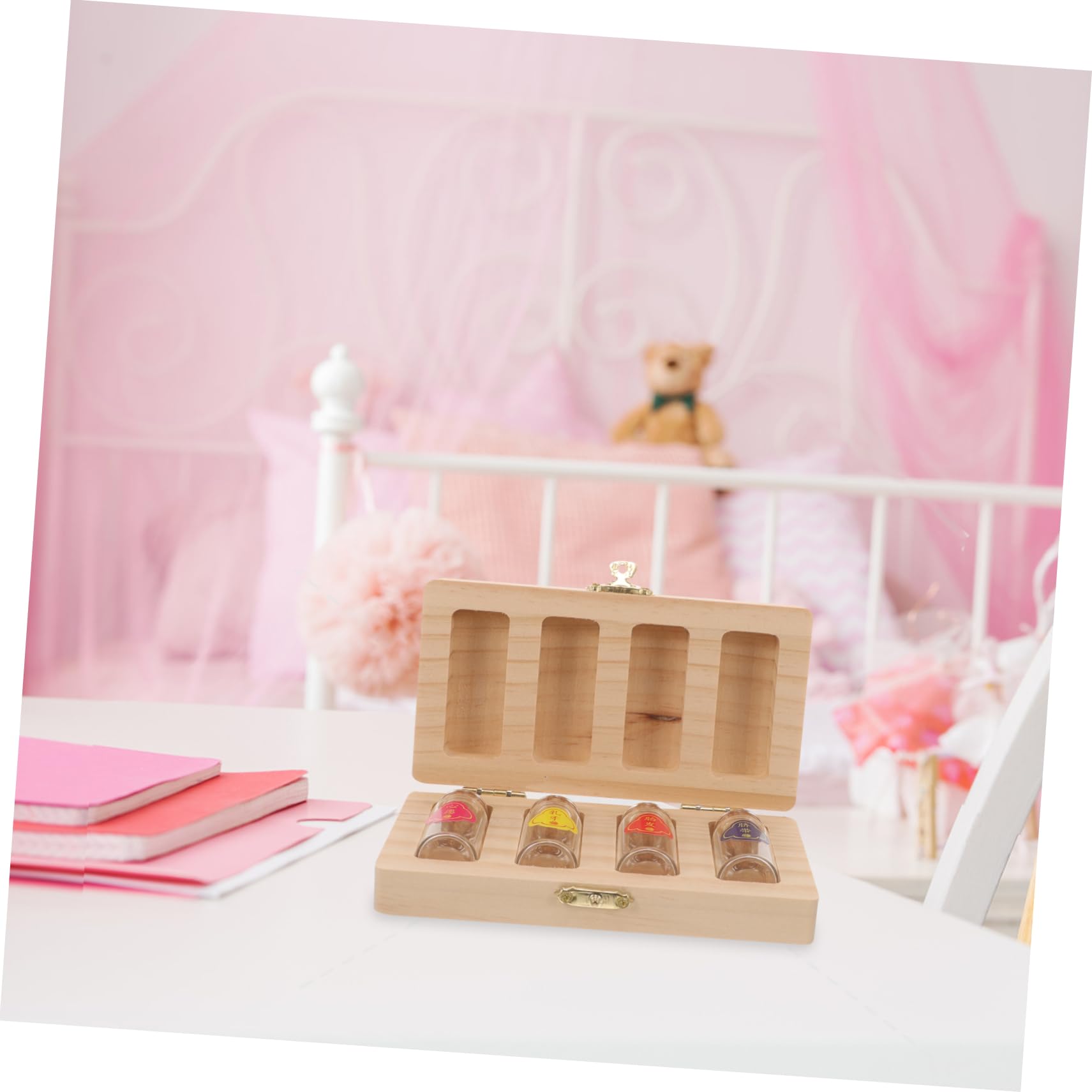 Vaguelly Wooden Tooth Box Set - Tooth Holder & Keepsake Container for Baby Teeth, Perfect for Tooth Fairy Gifts and Childhood Memorabilia Storage