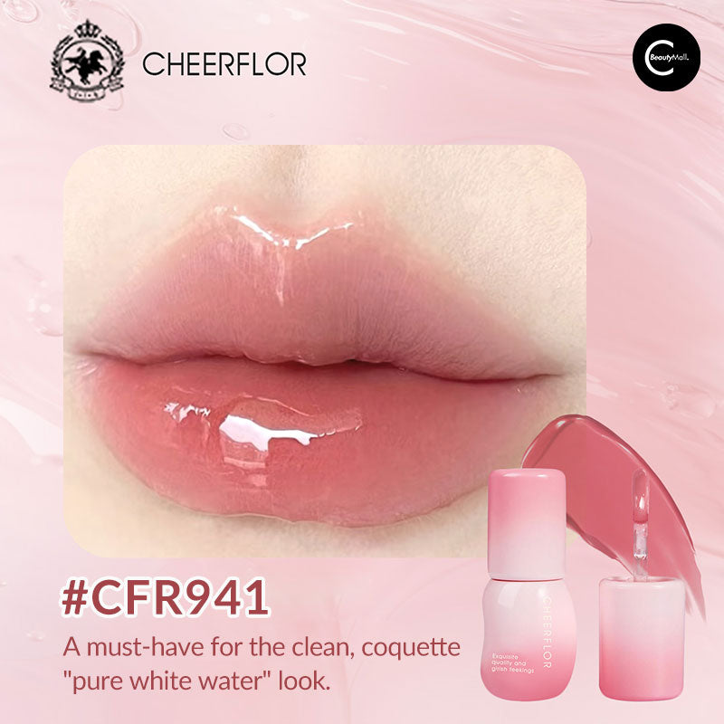 Cheerflor Playful Glazer Mirror Water Gloss Lip Tint - Long-Lasting Hydrating Lip Stain for Everyday Wear, Date Night & Special Occasions