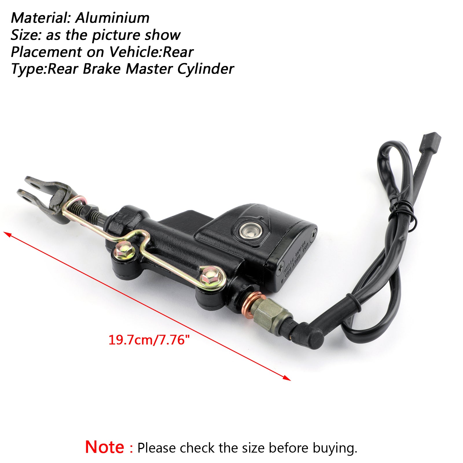 APR125 2 APR125 2F APR150 2 Rear Brake Master Cylinder Replacement - Compatible with Apulia Scooters - Durable Motorcycle Braking System Part for Safe Riding & City Commuting