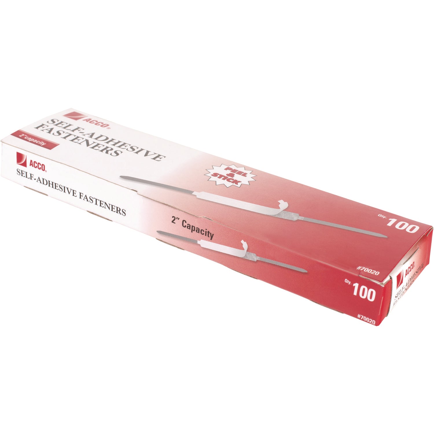 ACCO Self-Adhesive Two-Prong Paper Fastener Bases - 2 Capacity, 2.75