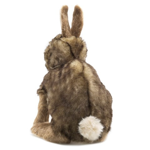 Folkmanis Realistic Cottontail Rabbit Hand Puppet - Soft Plush Animal Toy for Kids, Storytelling, and Educational Play - Perfect for Classroom, Theater, and Imaginative Play at Home