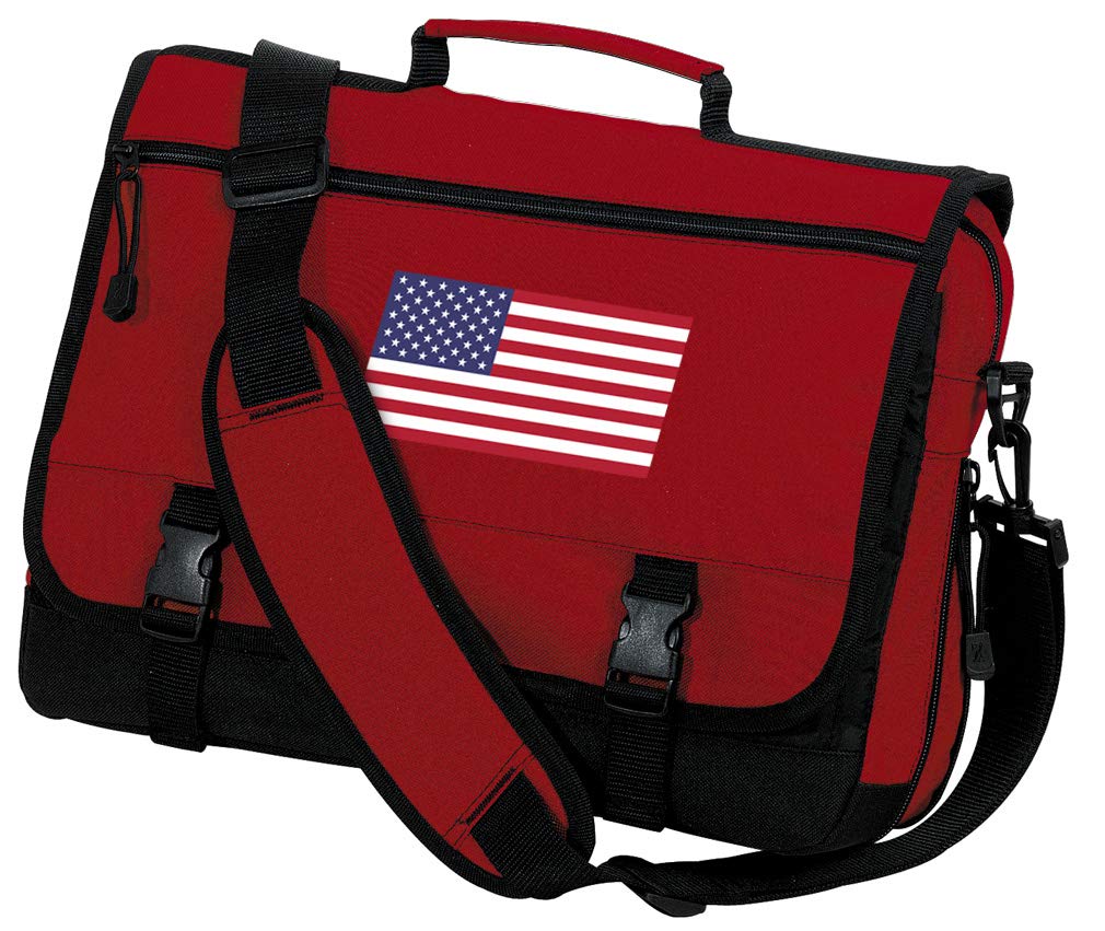 USA Flag Laptop Bag - Patriotic American Flag Messenger Briefcase for Work, Travel & School | Durable Computer Case for Men & Women