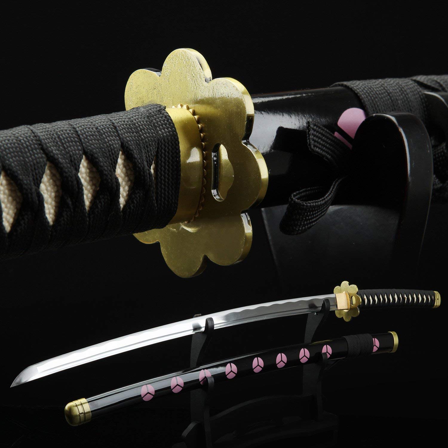 Zoro Katana - Handmade 1045 Carbon Steel Japanese Samurai Sword - Authentic One Piece Roronoa Zoro Replica - Perfect for Cosplay, Martial Arts Training & Anime Collection