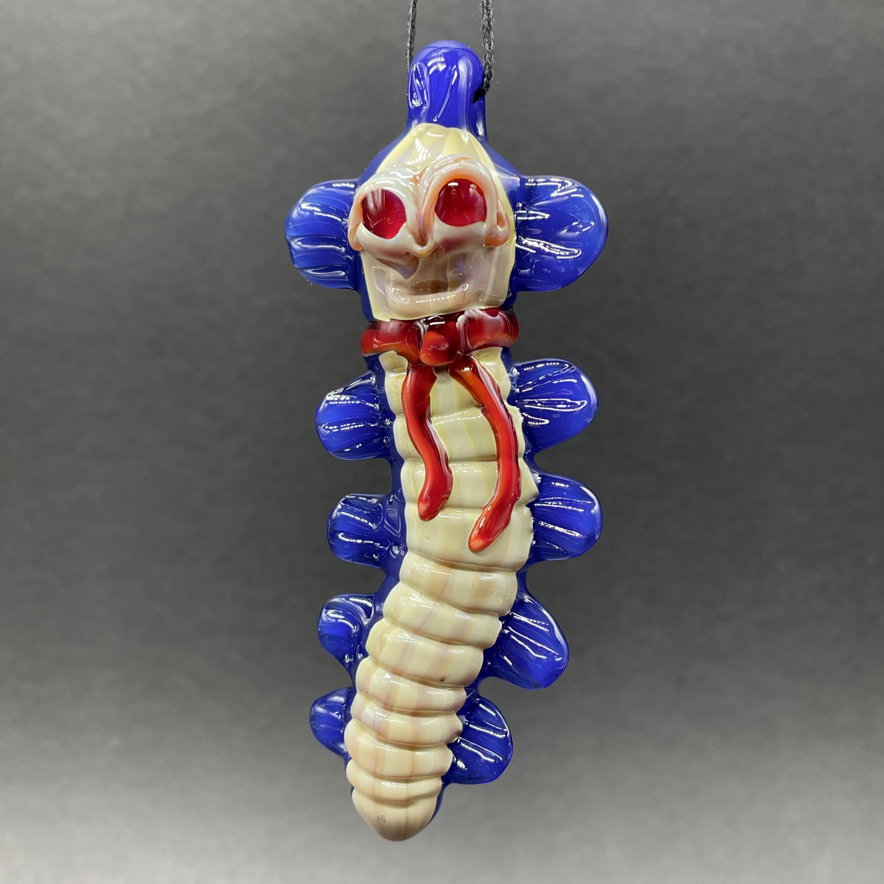 Labyrinth Worm Pendant Necklace - Unique Gothic Jewelry for Women, Handmade Silver Plated Charm for Cosplay, Halloween, and Alternative Fashion