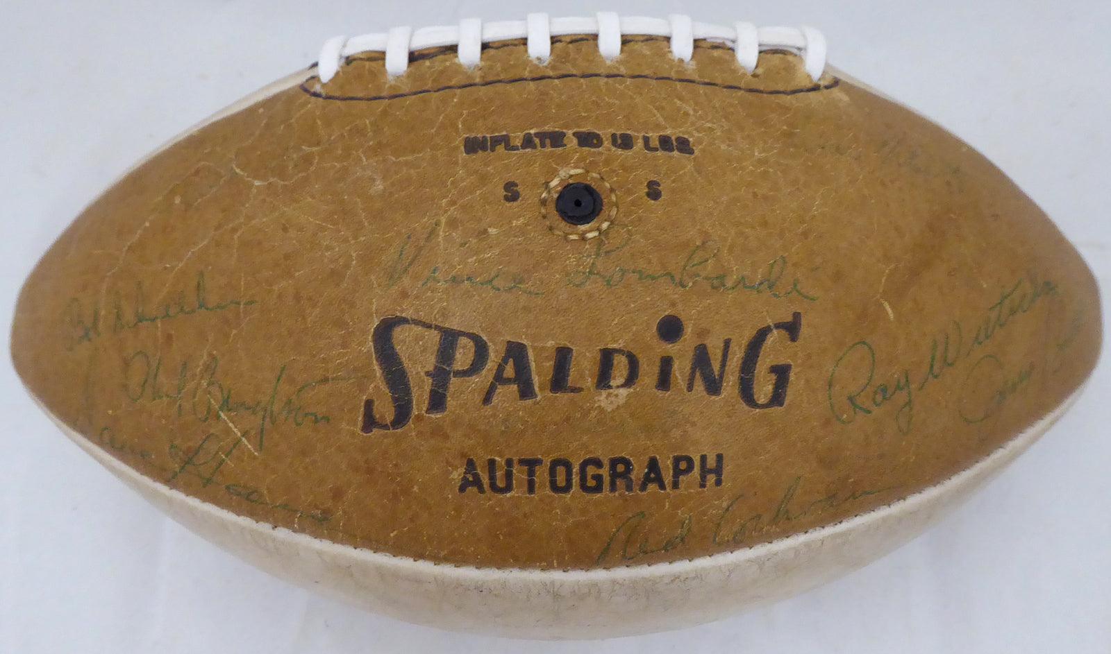 1966-67 Green Bay Packers Super Bowl I Championship Team Autographed Football - 21 Signatures Including Vince Lombardi & Bart Starr (Beckett BAS #A52081) - Perfect for NFL Memorabilia Collectors, Sports Fan Gifts & Man Cave Decor