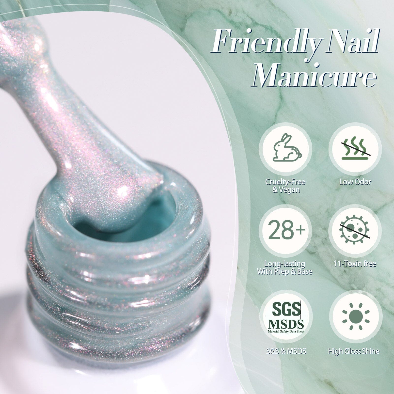 Green Aurora Cat Magnetic Gel Polish MY293 Tuberose 15ml - Long Lasting Nail Polish for Salon & Home Manicure, Perfect for Parties & Special Occasions
