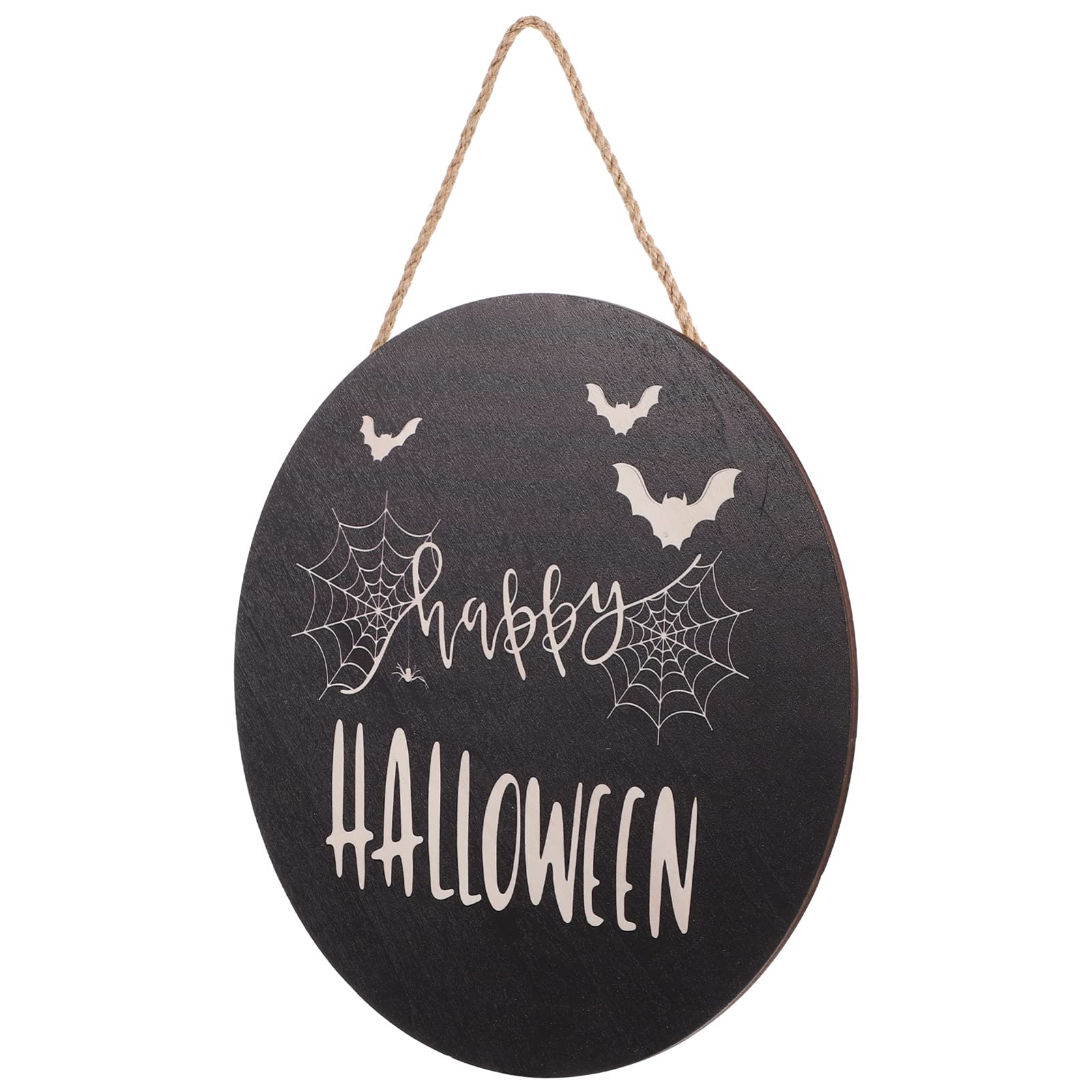 Halloween Wooden Door Sign - Spooky Spider & Bat Decor for Front Door, Hanging Sign, Woodsy Halloween Decorations - Perfect for Porch, Home & Party Decor