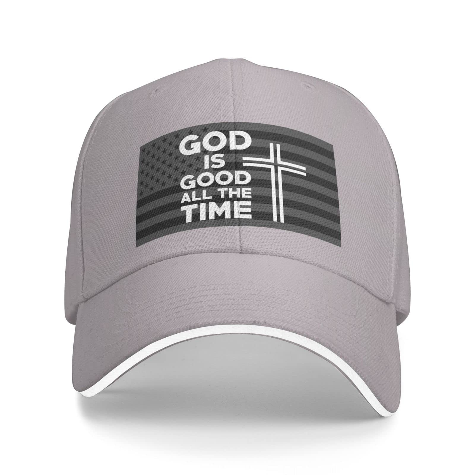 Jesus Christ Unisex Baseball Cap - God is Good All The Time Cross Embroidery - Adjustable Denim & Cotton Hat for Church, Bible Study, and Christian Events