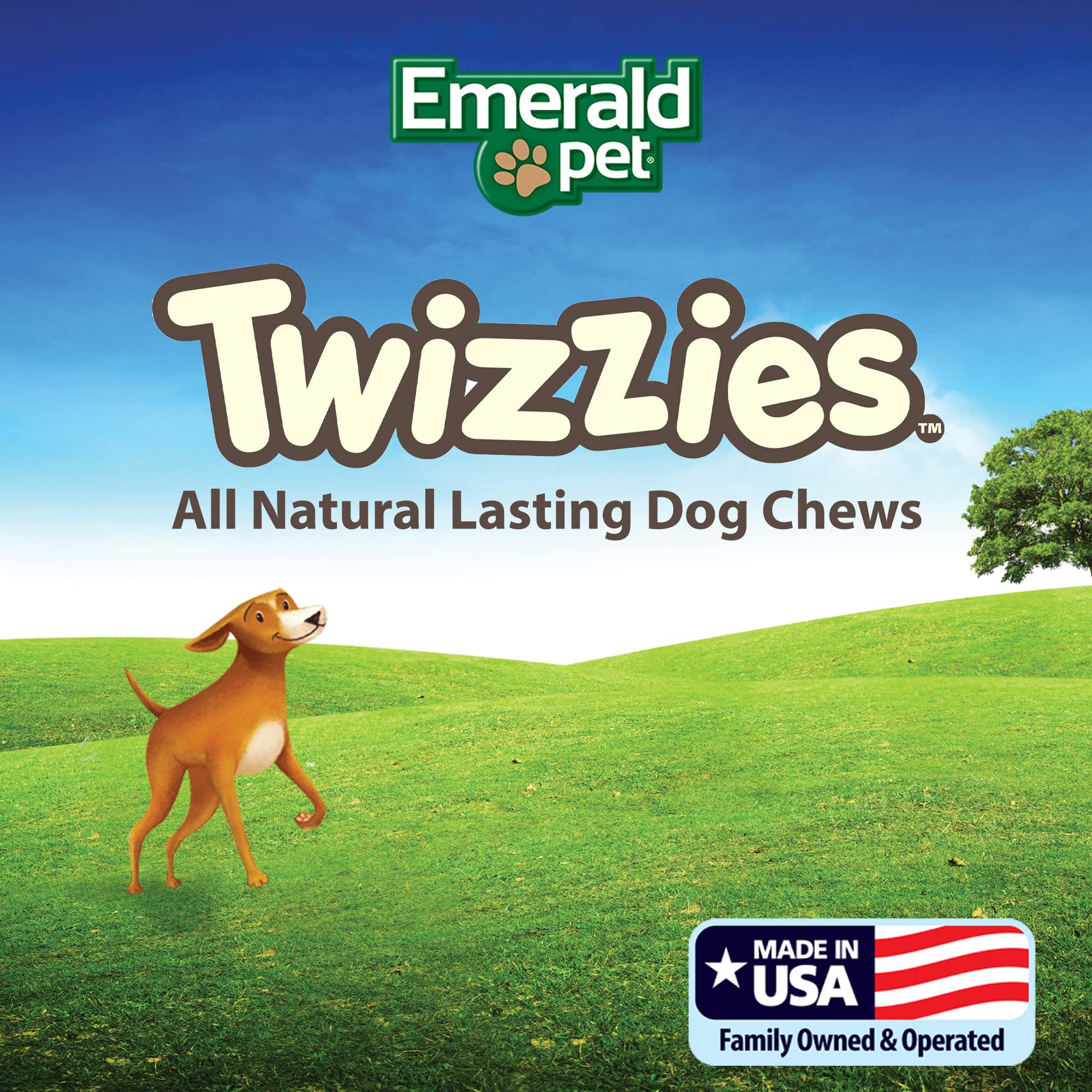 Emerald Pet Twizzies Rawhide-Free 100% Digestible Natural Dog Chew Treats - USA Made Turkey Duck Flavor - 30 Count Box - Long-Lasting Dental Chews for Medium & Large Dogs - Perfect for Training, Teething & Anxiety Relief