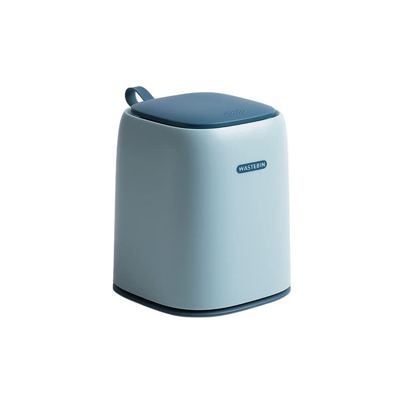 TOMYEUS Press-Type Mini Trash Can with Lid - Small Garbage Bin for Office, Desk, Dresser, Living Room, Home, Car | Compact Waste Basket for Paper, Snacks & Daily Trash (Color: A) - Perfect for Workspaces, Bedrooms & Small Spaces
