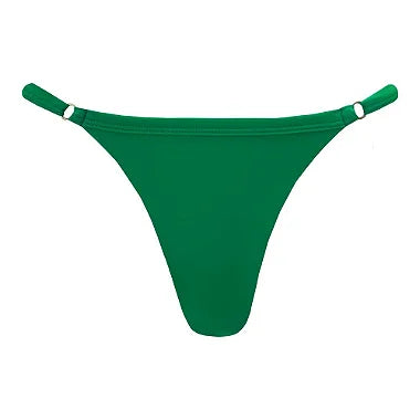 Solid Green Brazilian Thong Bikini Bottom - Sexy High-Cut Swimwear for Women | Perfect for Beach, Pool & Summer Vacations
