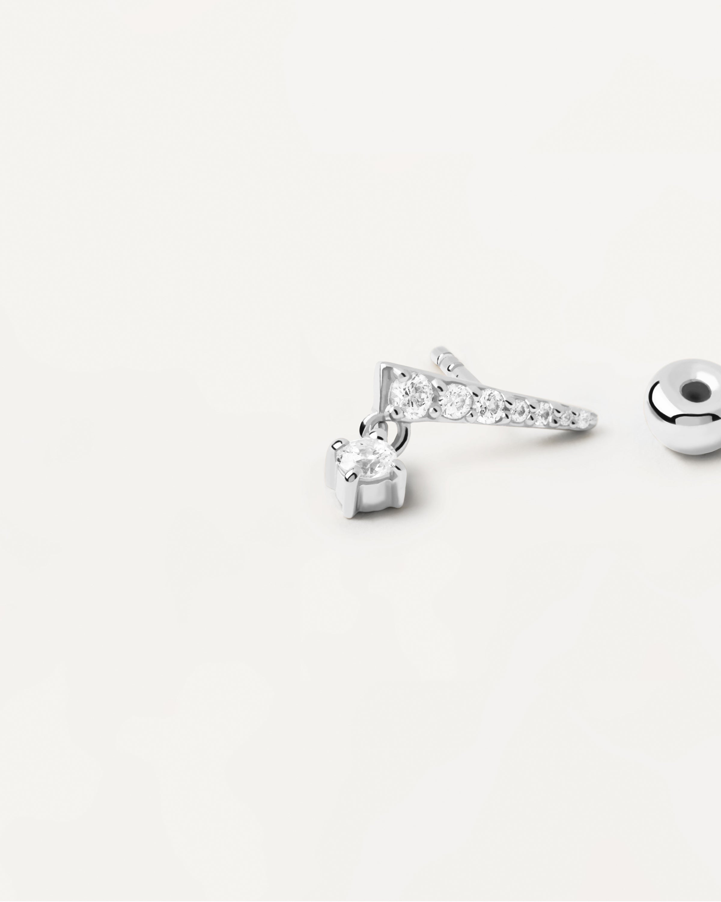 Stylish Ava Single Silver Earring for Women - Dainty Sterling Silver Stud Earrings - Perfect for Everyday Wear, Parties & Gifts