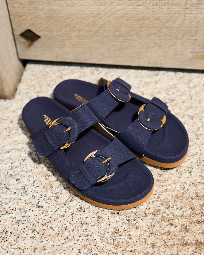 Vegan Suede Sandals for Women | Camellia Style | Midnight Blue | Comfortable & Stylish | Perfect for Summer, Beach, and Casual Outings