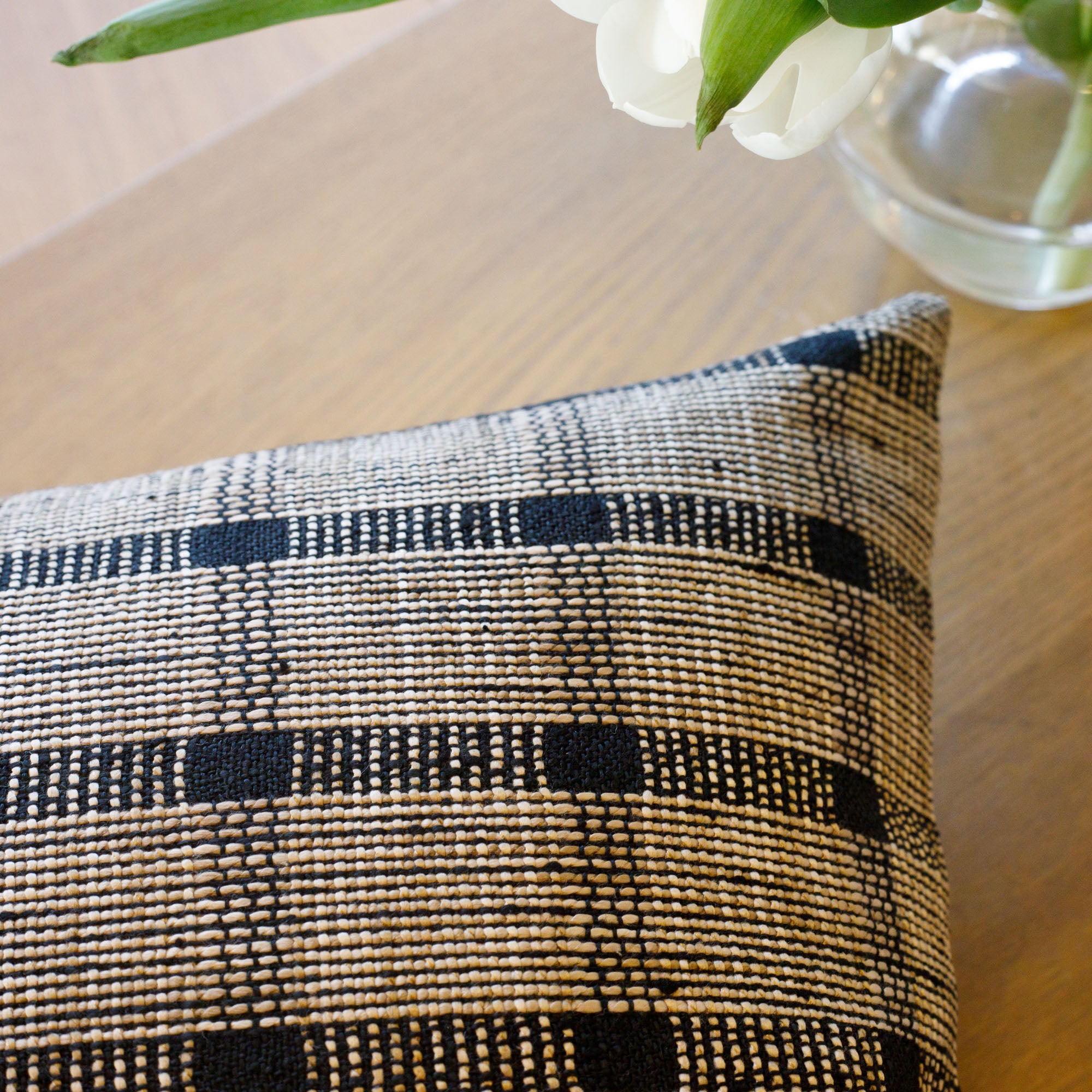 Harriet Check 14x20 Lumbar Pillow in Espresso - Decorative Cushion for Sofa, Bed & Office Chair Support - Perfect for Living Room, Bedroom or Home Decor