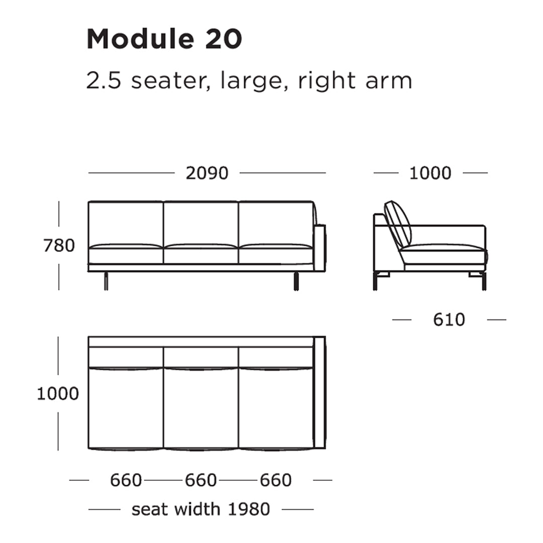 Modular Sofa Edge V1 - 17 to 24 Seating Configurations for Living Room, Lounge & Office Spaces
