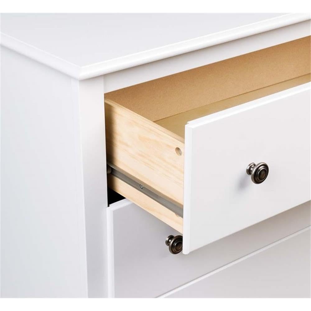 Atlin Designs White Transitional 3-Drawer Wooden Nightstand - Tall Bedside Table for Bedroom, Living Room & Office Storage | Modern Home Furniture with Ample Drawer Space