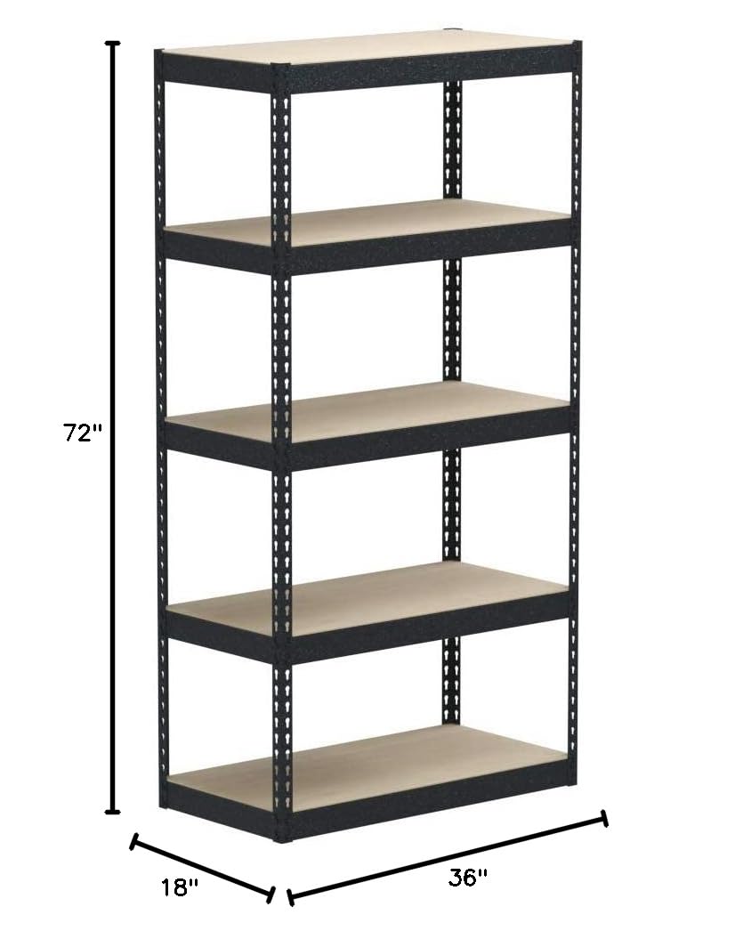 MonsterRax 5-Tier Heavy Duty Steel Garage Shelving - 18