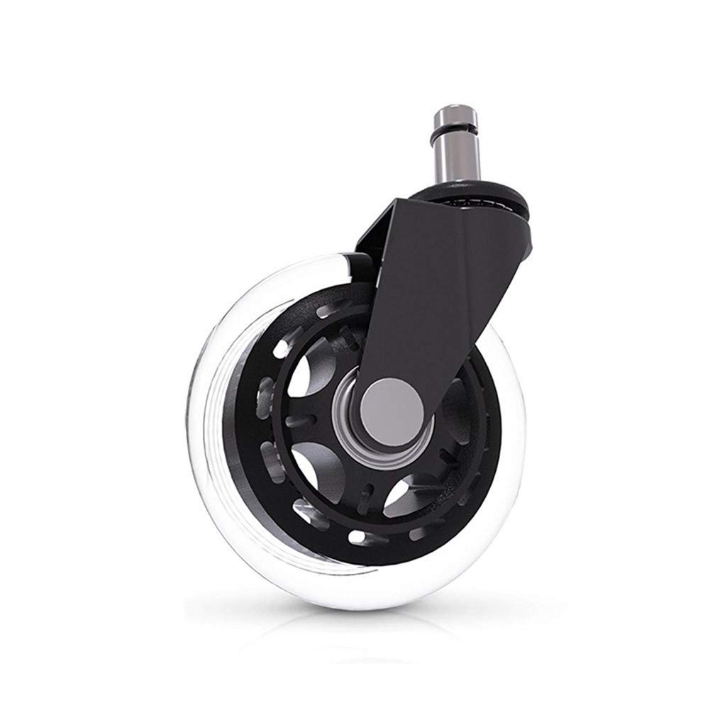 3 Inch Universal Swivel Rubber Casters Wheels - 5PCS Heavy Duty 60KG Mute Office Chair Replacement Rollers - Industrial Furniture Hardware for Smooth & Quiet Movement (White) - Perfect for Office Chairs, Workstations, and Home Furniture