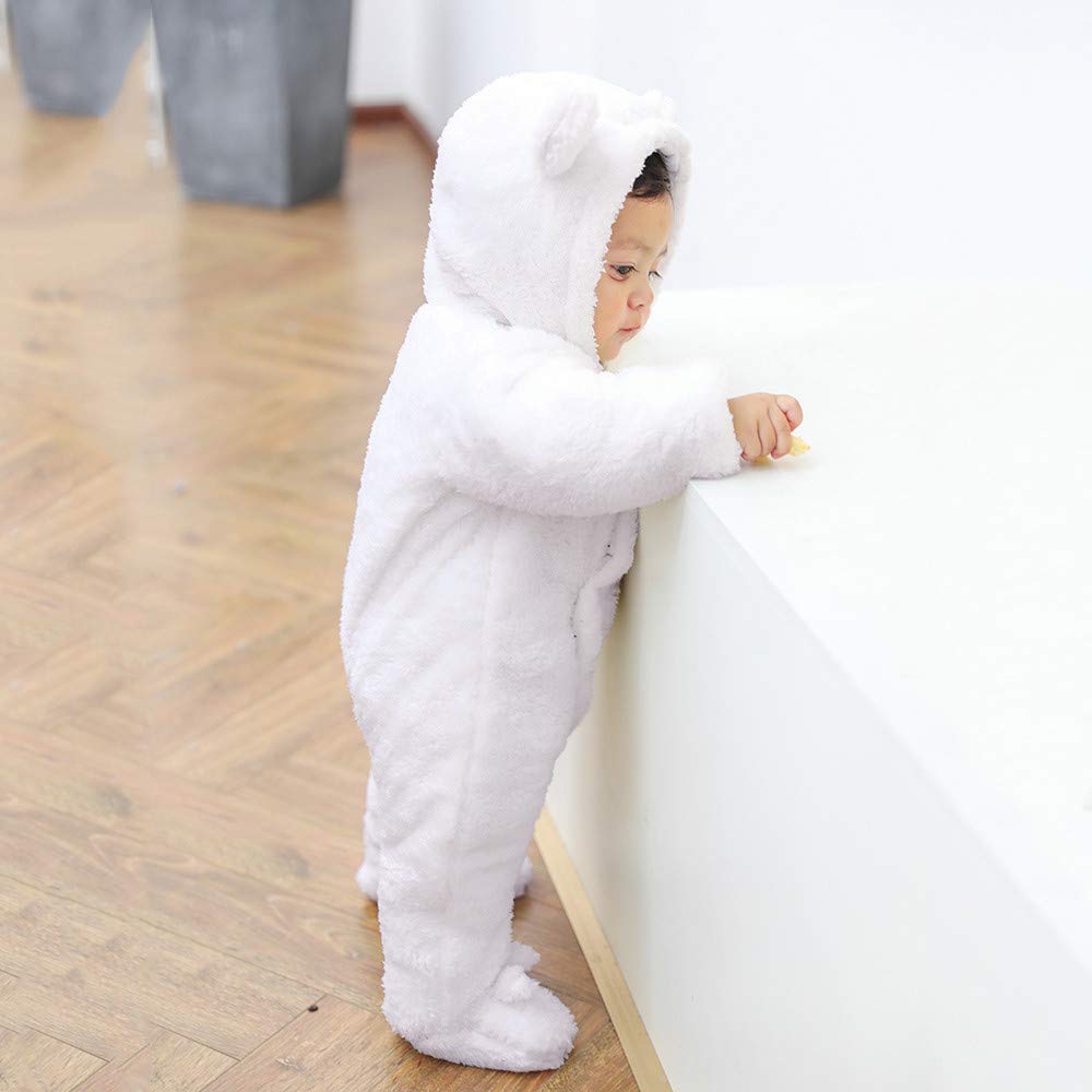 Newborn Baby Winter Snowsuit - Warm Thick Hooded Jumpsuit for Boys & Girls 3-12 Months | Cozy Footed Outerwear for Cold Weather & Outdoor Play