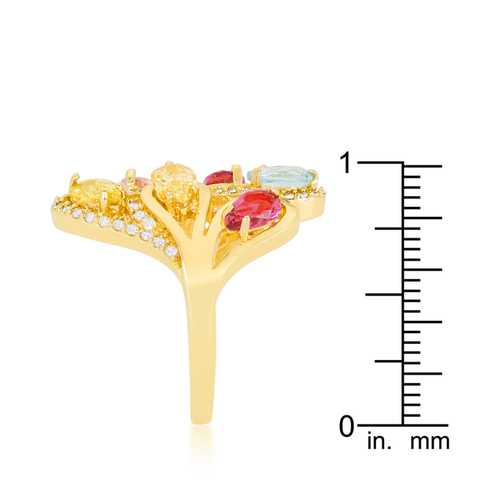 Vibrant Multi-Color Cocktail Ring for Women - Elegant Statement Jewelry for Parties, Weddings & Special Occasions