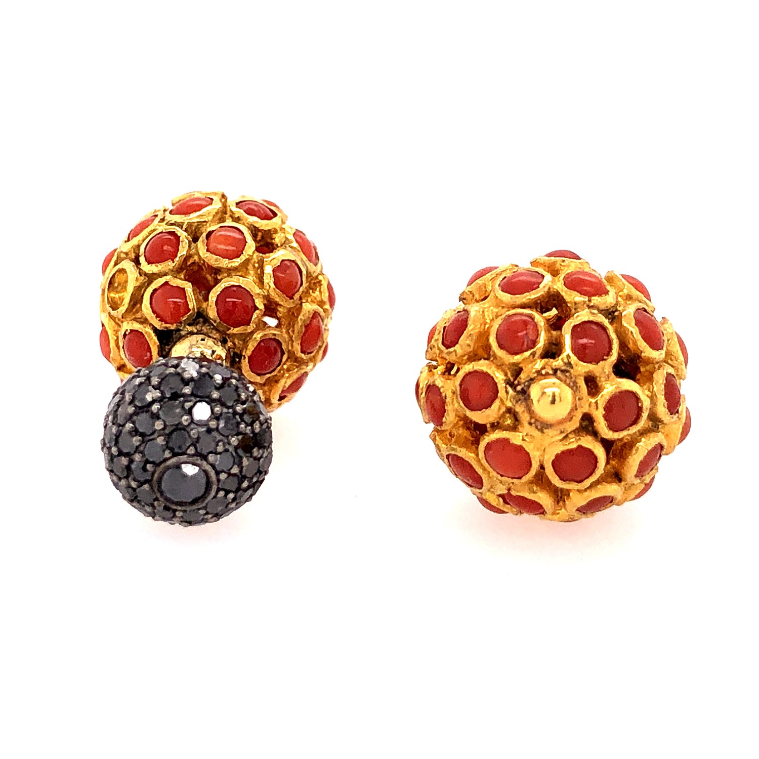 14K Yellow Gold Pave Diamond Double Sided Tunnel Earrings - Handmade Hypoallergenic Body Jewelry for Women - Perfect for Parties, Weddings & Everyday Wear