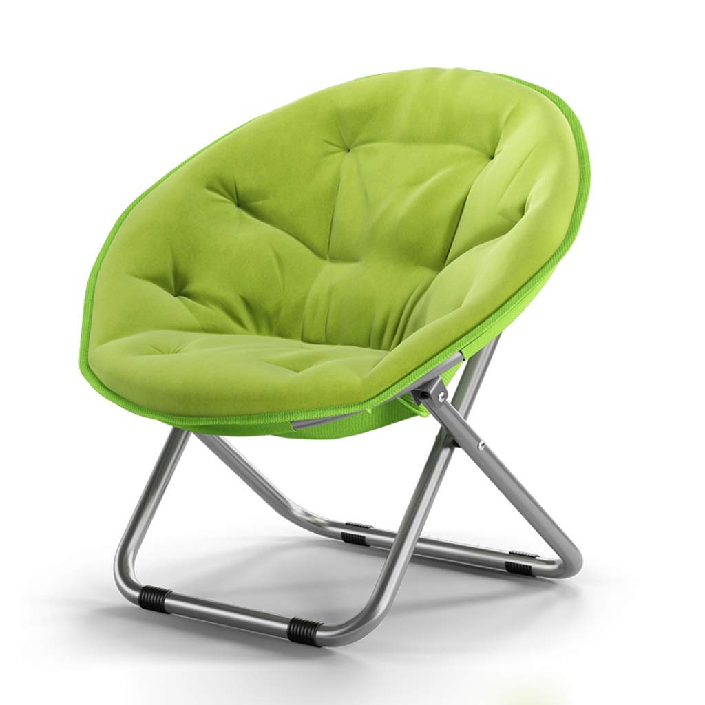 AFEO Folding Recliner Chair - Portable Outdoor Camping Chair, Moon Chair for Patio, Garden, Beach & Travel - Adjustable Backrest Sun Lounger (Green) - Perfect for Relaxing, Lounging & Sunbathing