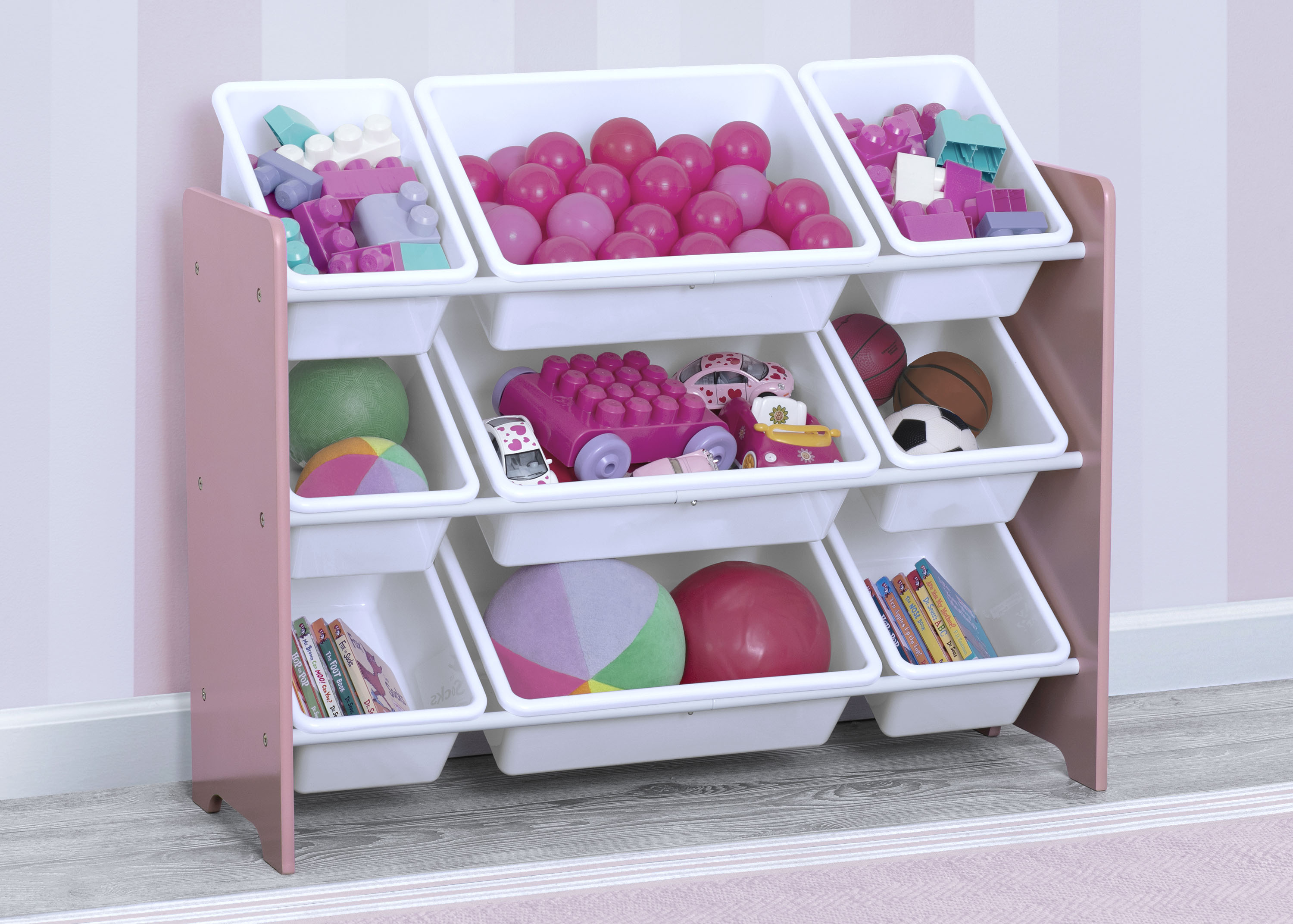MySize 9 Bin Plastic Toy Organizer - Kids Room Storage Solution for Toys, Books & Crafts - Perfect for Playroom, Bedroom & Classroom Organization