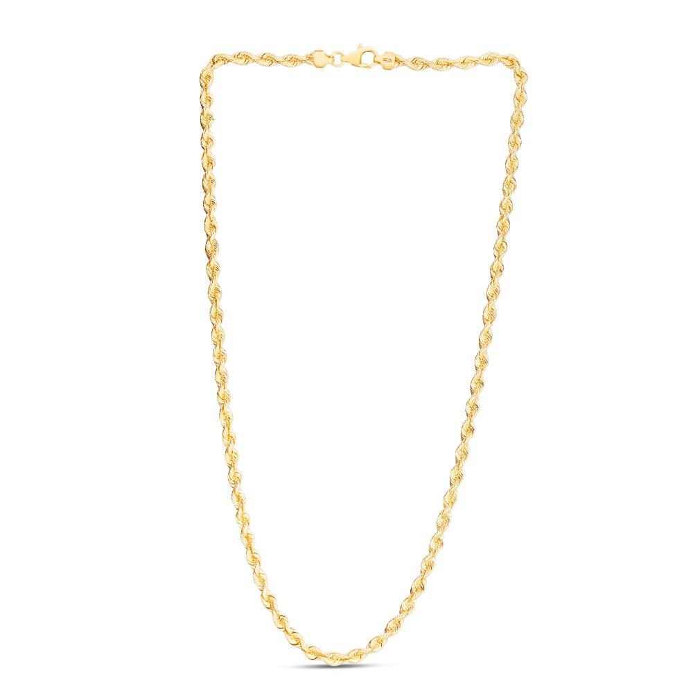 14K Gold 4.3mm Silk Rope Chain Necklace for Women - Elegant Layering Jewelry for Everyday Wear, Date Night & Special Occasions