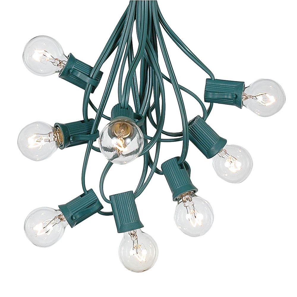 G30 Patio String Lights with 25 Globe Bulbs - 25ft Green Wire Vintage Outdoor Hanging Lights for Garden, Backyard, Bistro & Market Cafe Decor - Perfect for Weddings, Parties and Cozy Evenings