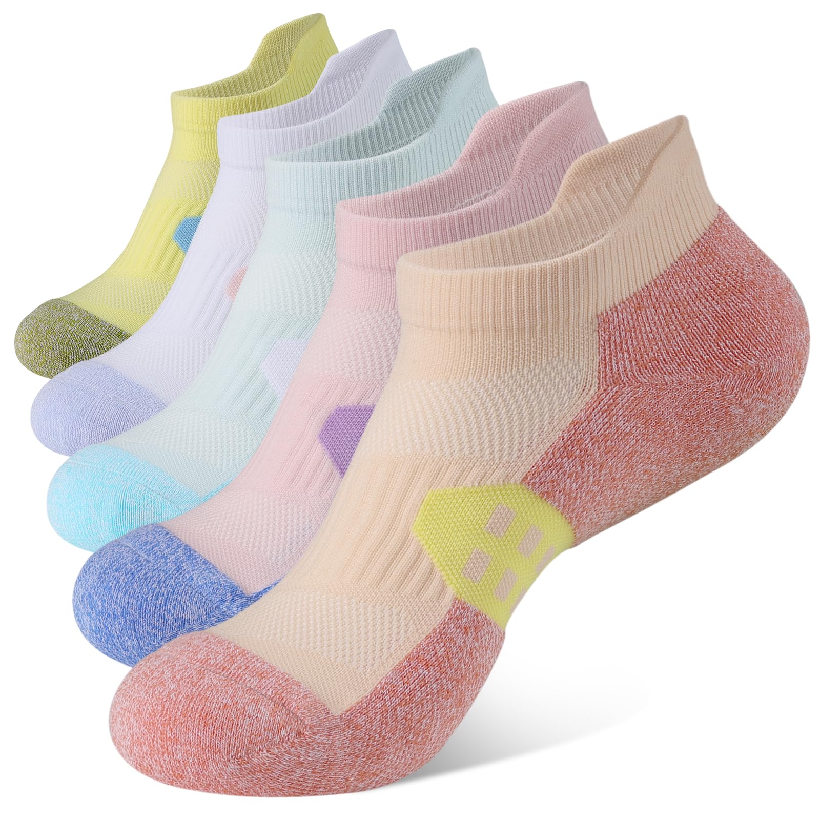 Women's Ankle Compression Socks - 5 Pairs Low Cut Athletic Running Socks with Arch Support for Workout, Sports & Everyday Comfort