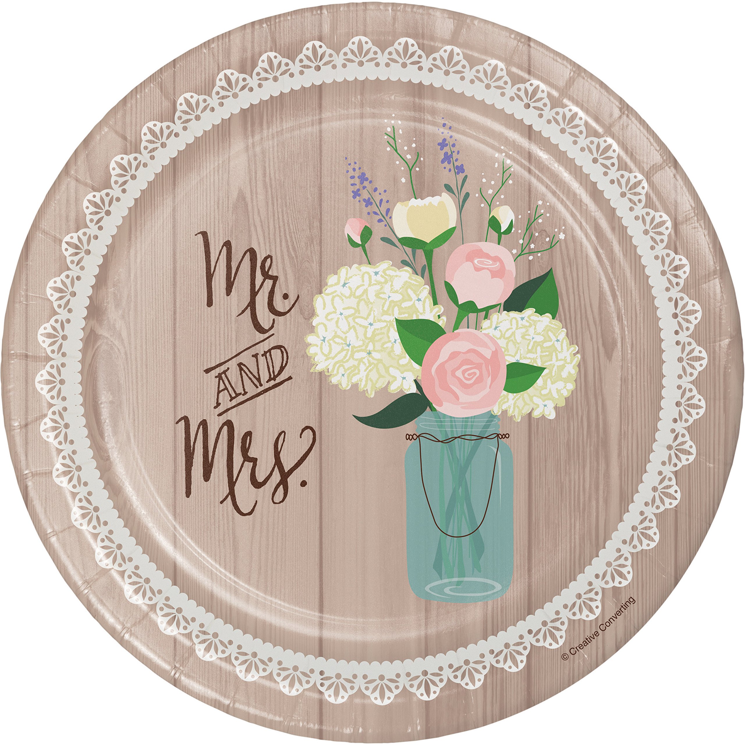 Rustic Wedding Dessert Plates - Set of 24 | Elegant Party Tableware for Weddings, Bridal Showers & Special Events