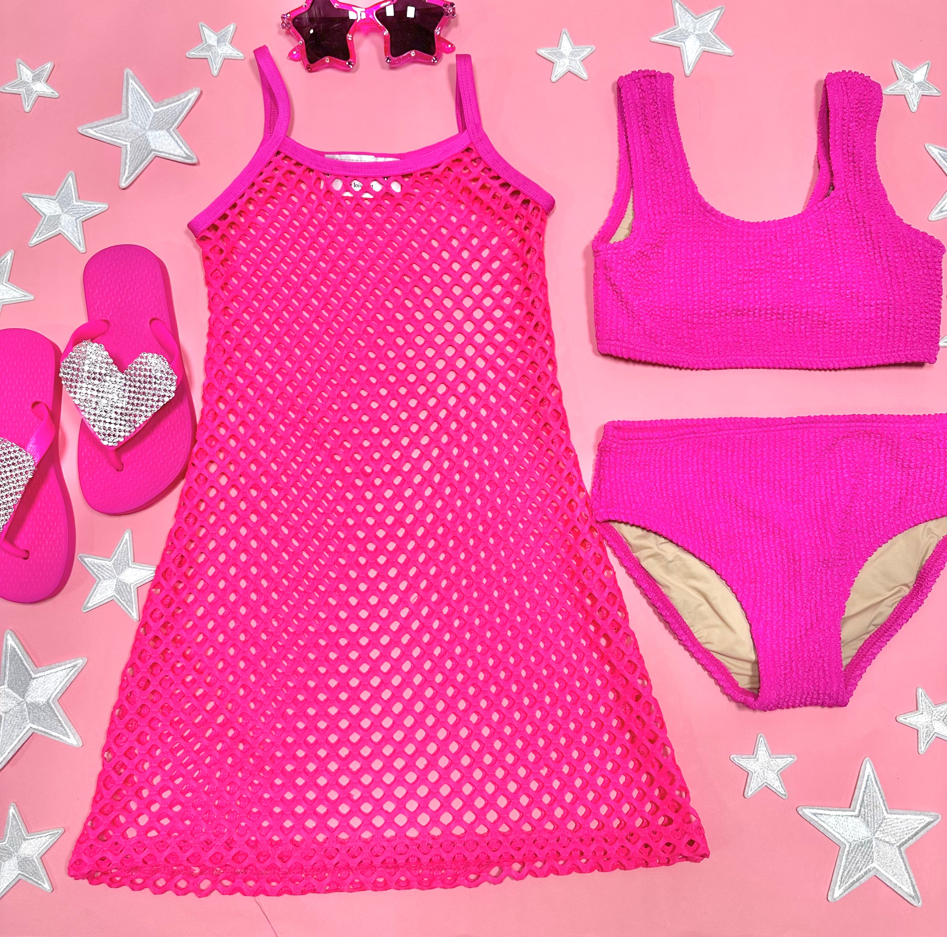 Crinkle Two-Piece Sporty Bikini Set - High Waist Swimwear for Women - Perfect for Beach, Pool, and Summer Vacations