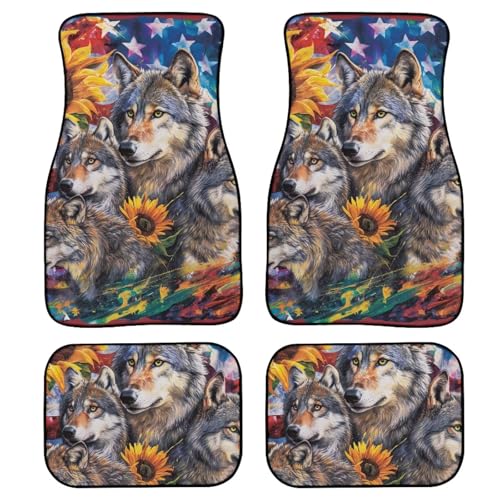 American Flag Sunflower Wolf