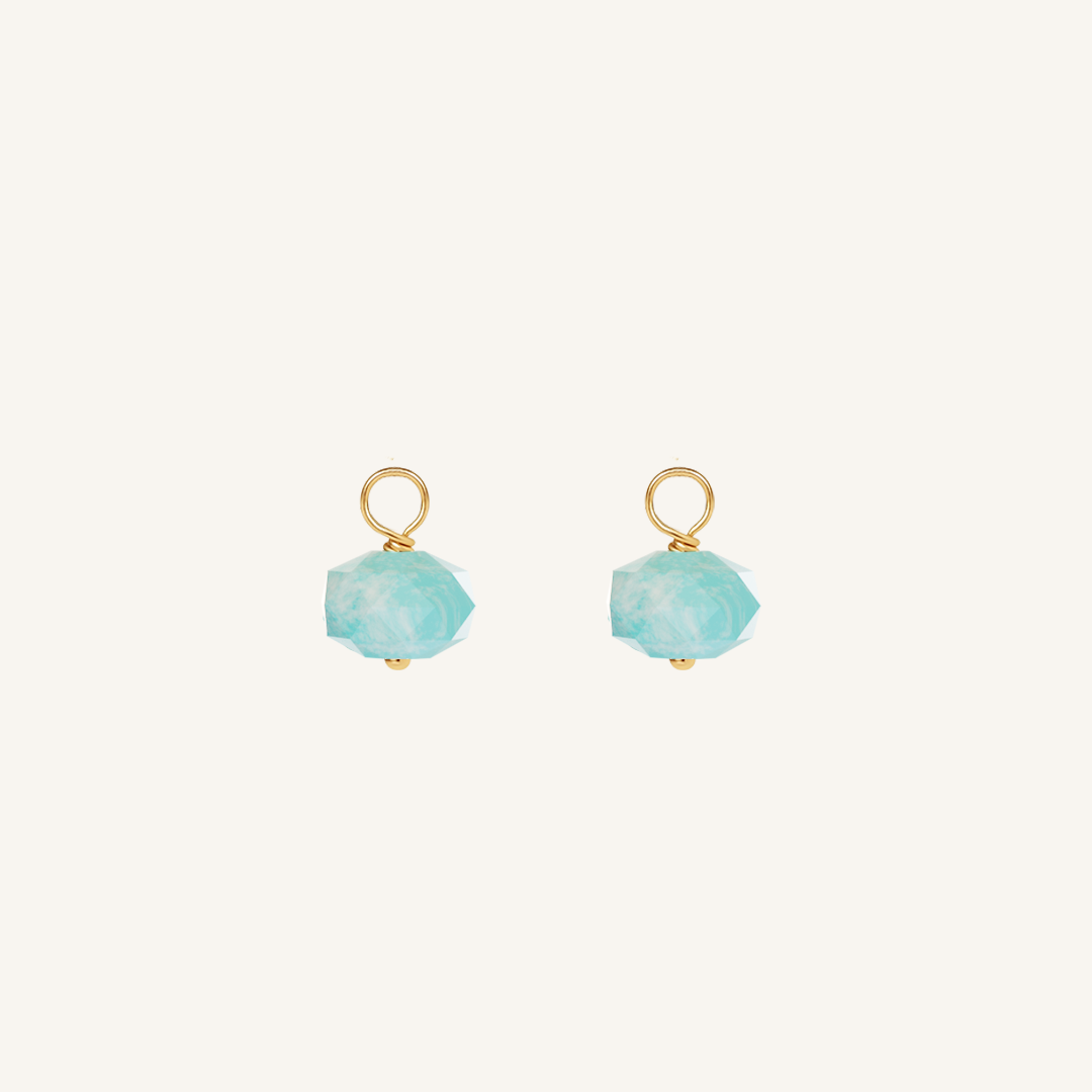 Opulent Amazonite Hoop Earrings - Stone of Courage Jewelry Set (2 Pairs) for Women - Perfect for Everyday Wear, Gift Giving & Spiritual Healing