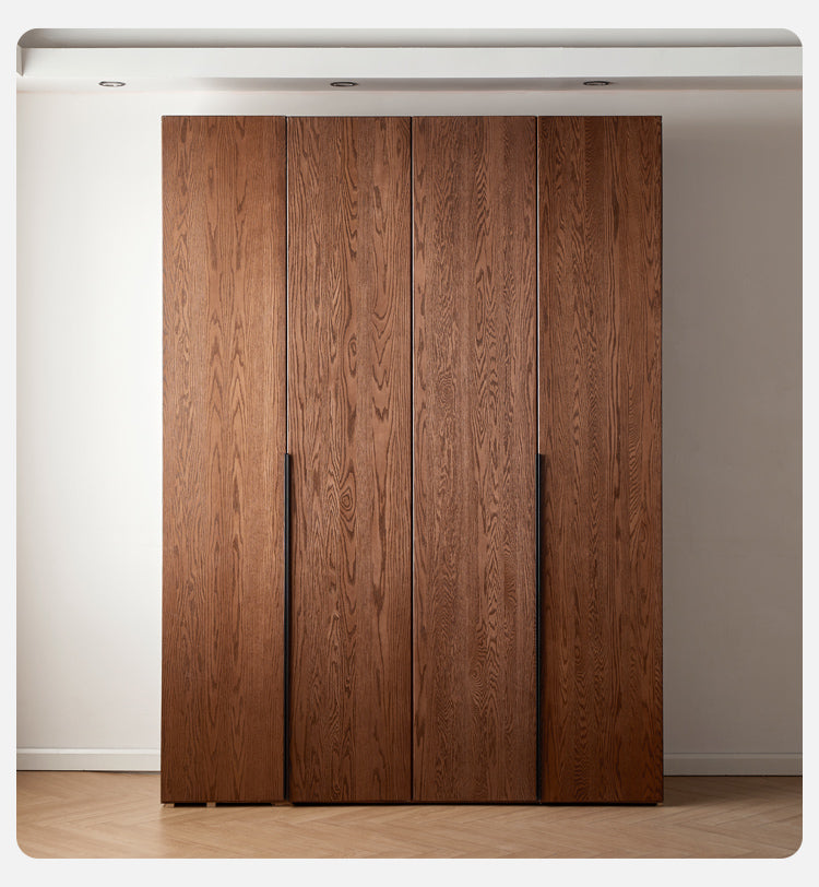Solid Oak Wood Wardrobe - Spacious & Durable Closet Organizer for Bedroom, Living Room, or Walk-In Closet Storage