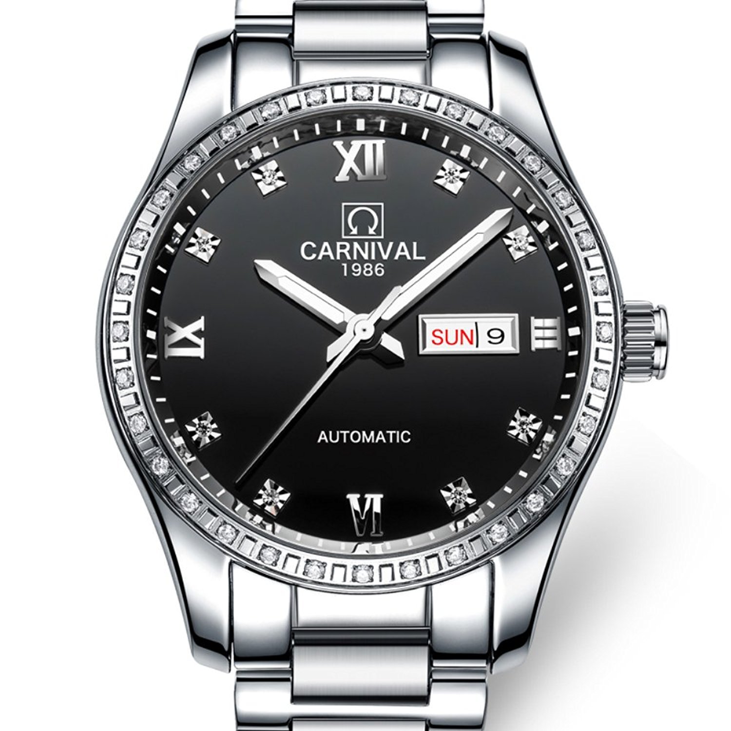 Gosasa Automatic Mechanical Watch for Men and Women - Sapphire Glass, Stainless Steel, Couple Matching Set - Perfect Anniversary, Wedding, Valentine's Day Gift for Him or Her - Ideal for Formal Events, Date Nights & Special Occasions