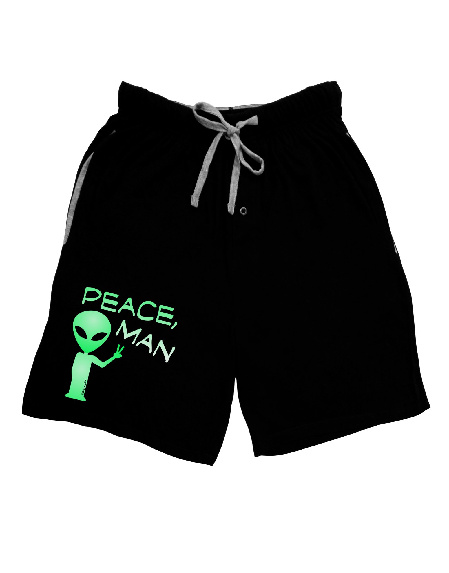 TOOLOUD Peace Man Alien Print Lounge Shorts for Men - Comfortable Casual Summer Shorts for Home, Beach, and Outdoor Activities