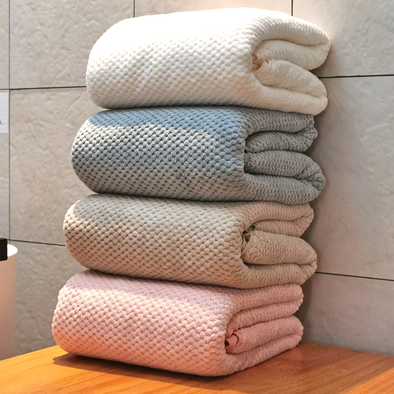 Premium Oversized Bath Towels Set - 39x78 Inch Super Soft & Highly Absorbent Luxury Bath Sheets for Adults | Microfiber 80% Polyester (Grey, 2 Piece) | Perfect for Spa, Beach, Gym & Luxury Bathroom Experience