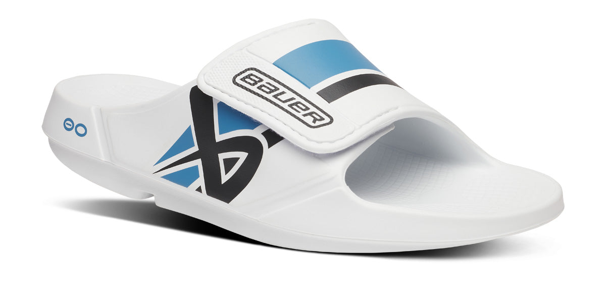 Bauer OOFOS Women's OOahh Sport Flex Sandal - White | Comfortable Recovery Sandals for Women | Perfect for Post-Workout, Beach & Casual Wear