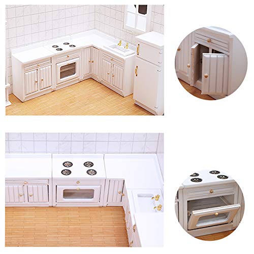 1:12 Scale Mini Wooden Furniture Set - Miniature Kitchen Accessories, Dollhouse Decor, Tiny House Model - Perfect for Birthday Gifts, DIY Crafts & Home Decoration