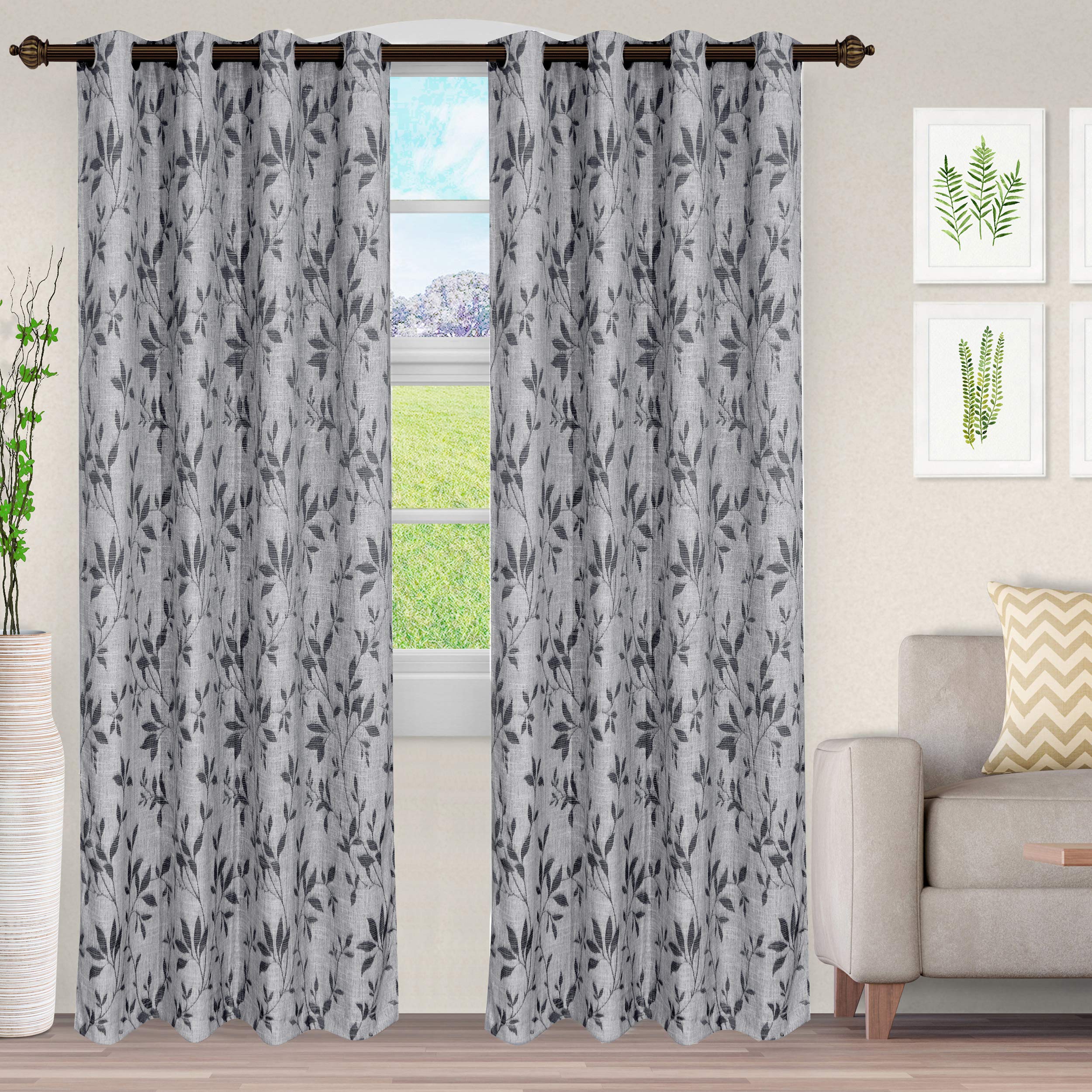 Premium Jacquard Sheer Curtain Panels - Set of 2 (52